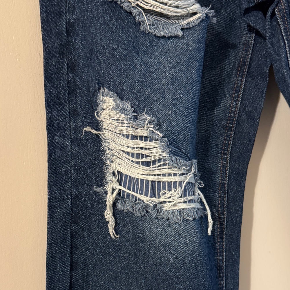Wax Jean Dark Distressed Mom Jeans - Picture 4 of 5